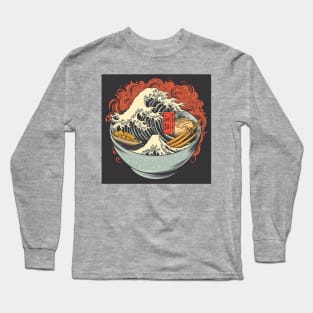 Ramen Noodles Great Wave Off Kanagawa Hokusai Long Sleeve T-Shirt